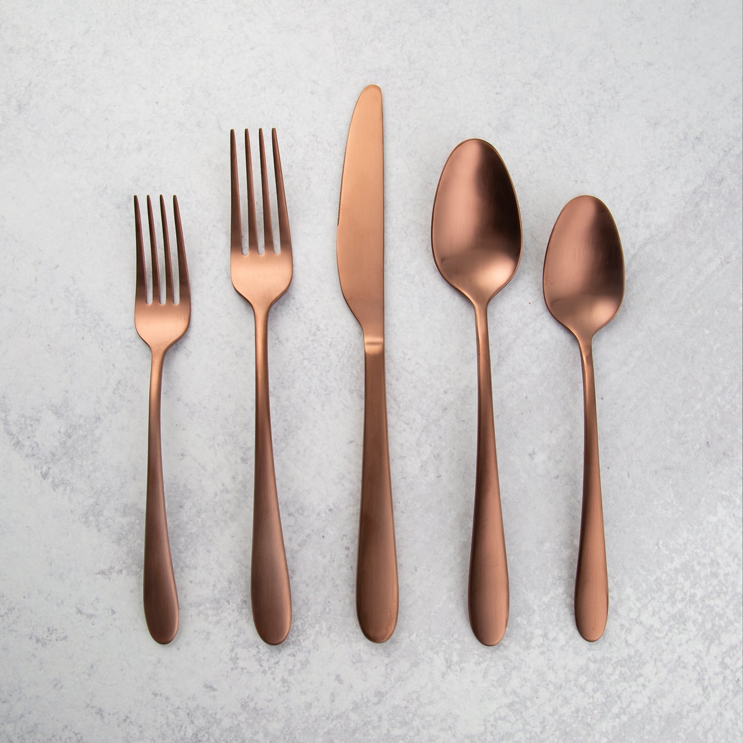 Poet Copper Satin 20 Piece Flatware Set